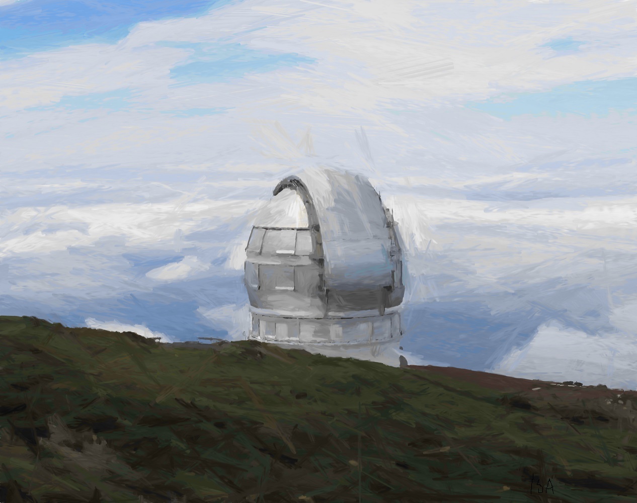 Se ve el grantecan, el telescopio grande de canarias, en el roque de los muchachos, en la isla de la palma. ¡mua!