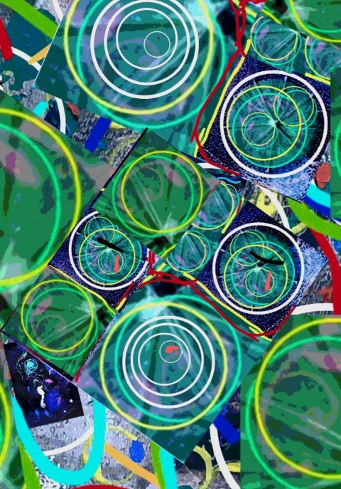 espirales circulares que ruedan y ruedan en el universo