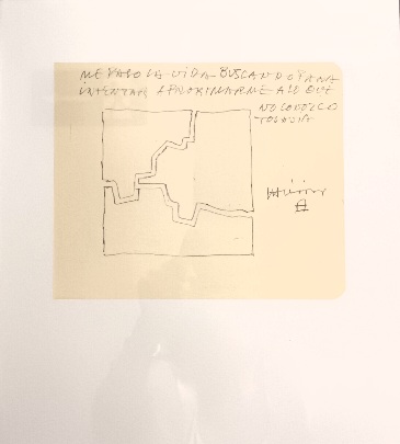 Lámina escrita a mano por el escultor Chillida