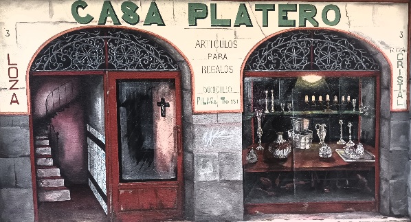 Se ve una tienda de platero.
