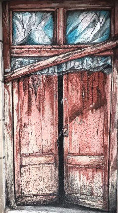 Se ve una puerta con un candado